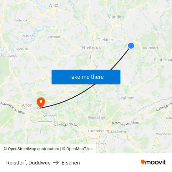 Reisdorf, Duddwee to Eischen map