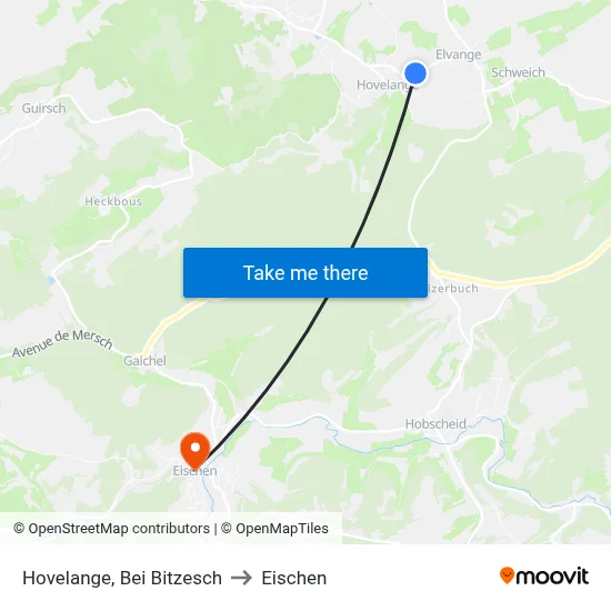 Hovelange, Bei Bitzesch to Eischen map