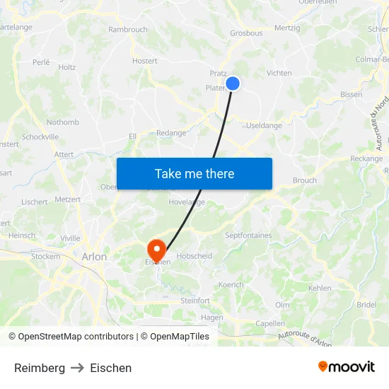 Reimberg to Eischen map