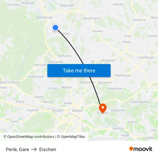 Perlé, Gare to Eischen map