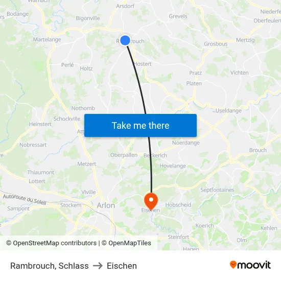 Rambrouch, Schlass to Eischen map