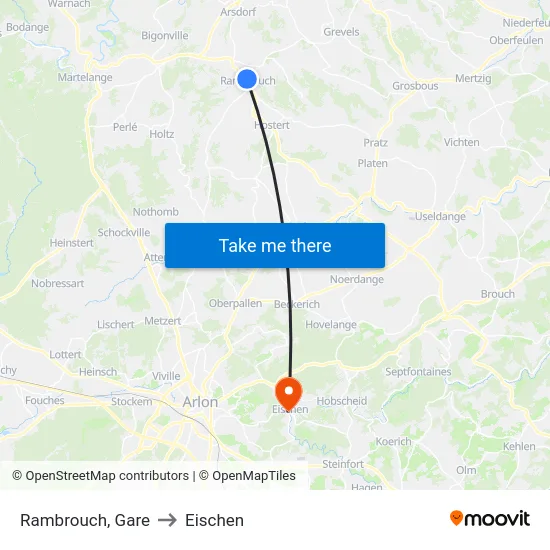 Rambrouch, Gare to Eischen map