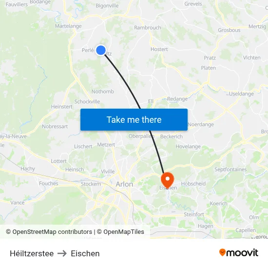 Héiltzerstee to Eischen map