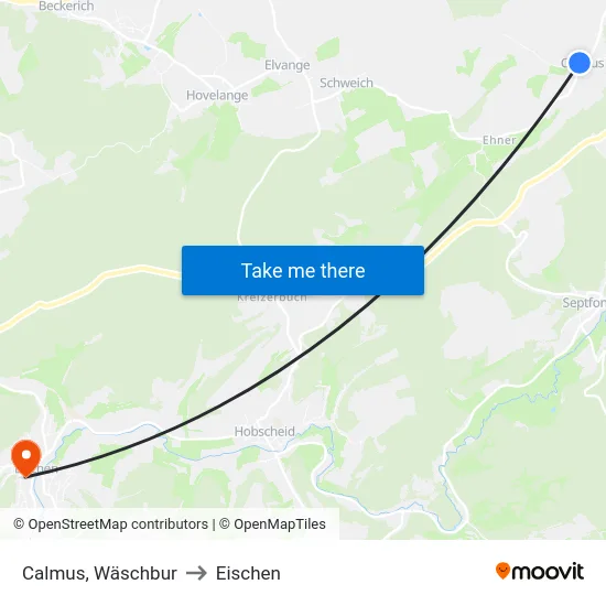 Calmus, Wäschbur to Eischen map