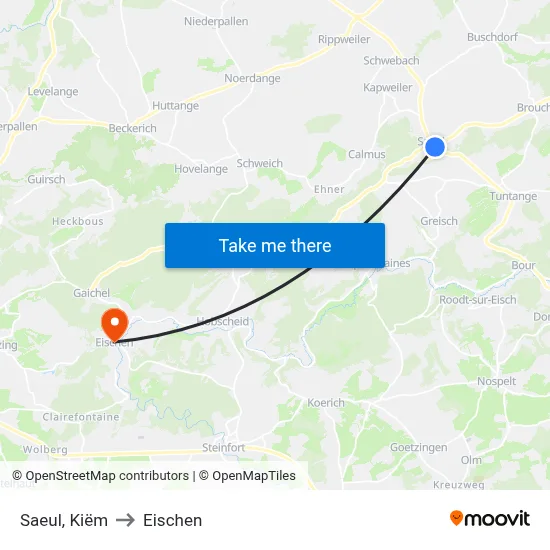 Saeul, Kiëm to Eischen map