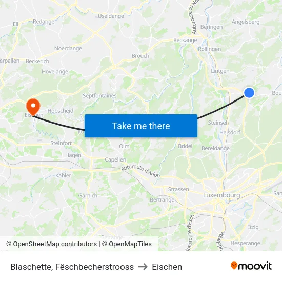 Blaschette, Fëschbecherstrooss to Eischen map