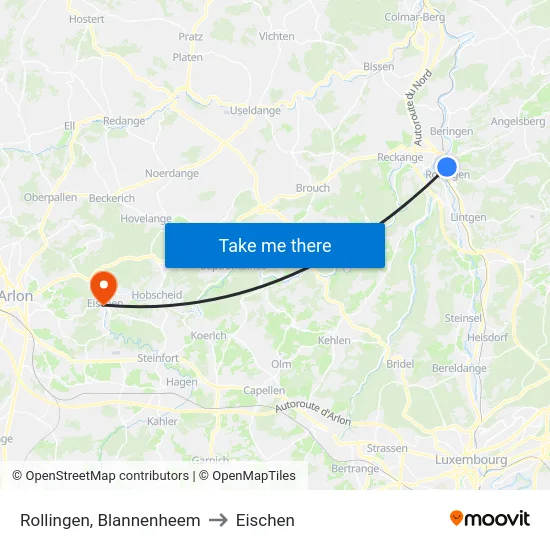 Rollingen, Blannenheem to Eischen map