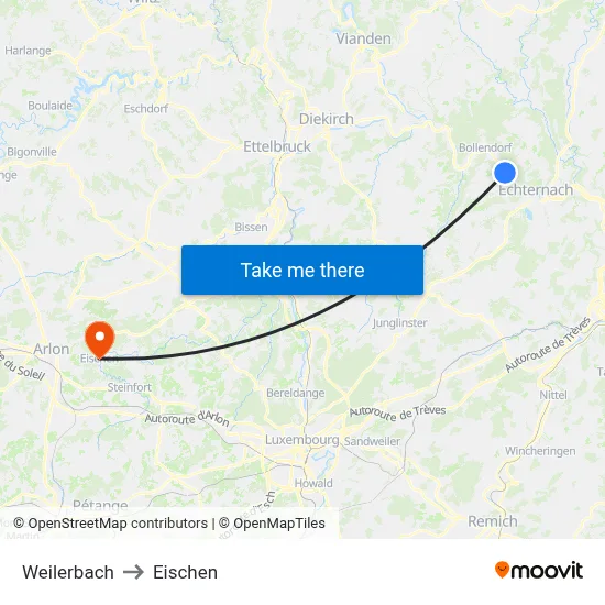 Weilerbach to Eischen map