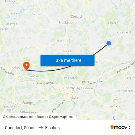 Consdorf, Schoul to Eischen map