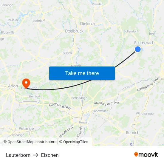 Lauterborn to Eischen map