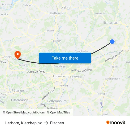 Herborn, Kiercheplaz to Eischen map