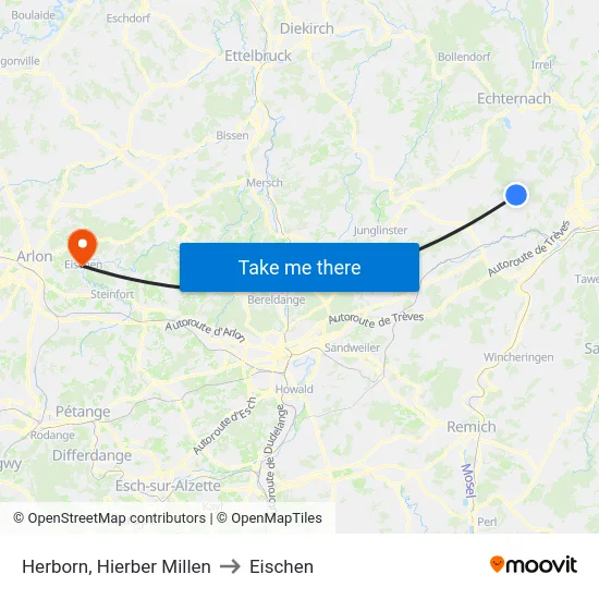 Herborn, Hierber Millen to Eischen map