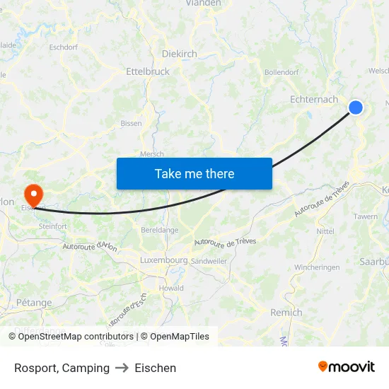 Rosport, Camping to Eischen map