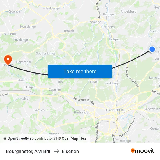 Bourglinster, AM Brill to Eischen map