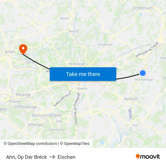 Ahn, Op Der Bréck to Eischen map
