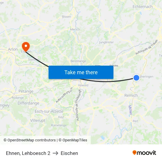 Ehnen, Lehboesch 2 to Eischen map