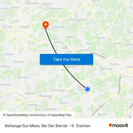 Bettange-Sur-Mess, Bei Der Barriär to Eischen map