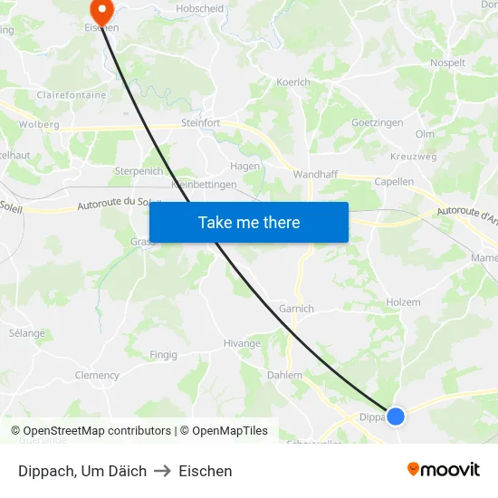 Dippach, Um Däich to Eischen map
