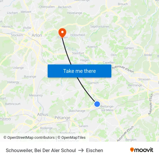 Schouweiler, Bei Der Aler Schoul to Eischen map