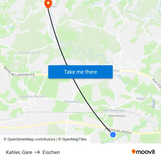 Kahler, Gare to Eischen map
