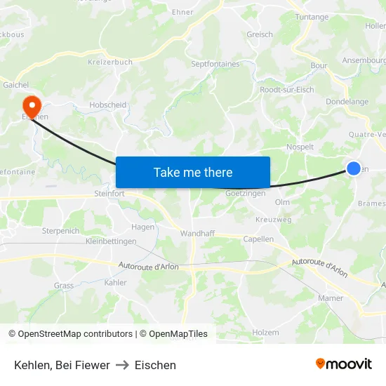 Kehlen, Bei Fiewer to Eischen map