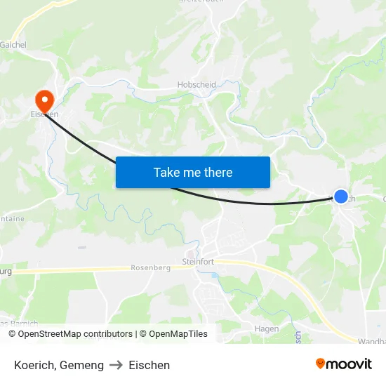 Koerich, Gemeng to Eischen map