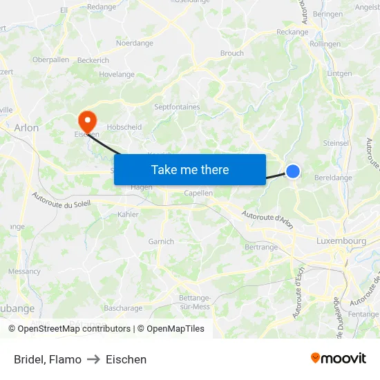 Bridel, Flamo to Eischen map