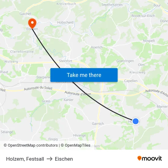 Holzem, Festsall to Eischen map