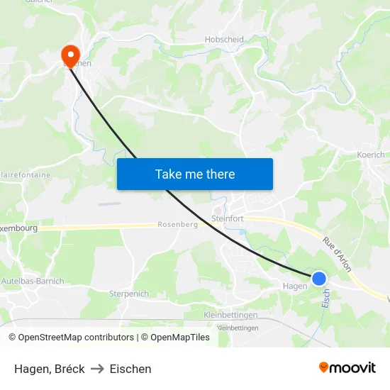 Hagen, Bréck to Eischen map