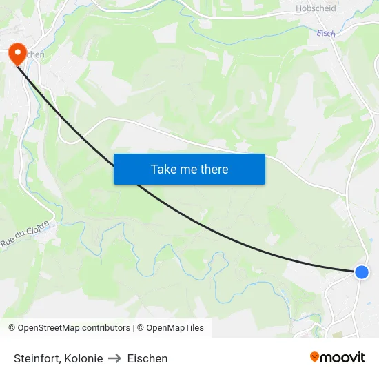 Steinfort, Kolonie to Eischen map