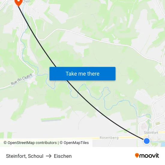 Steinfort, Schoul to Eischen map