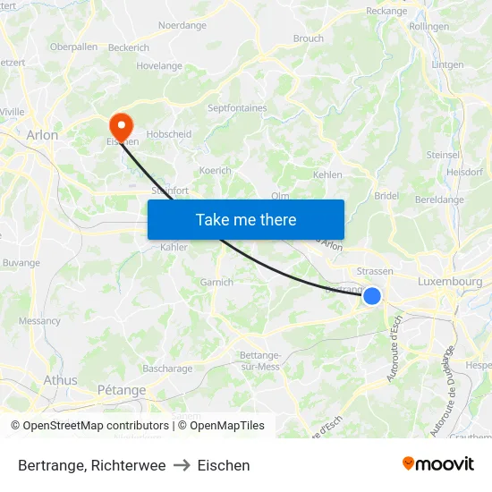 Bertrange, Richterwee to Eischen map