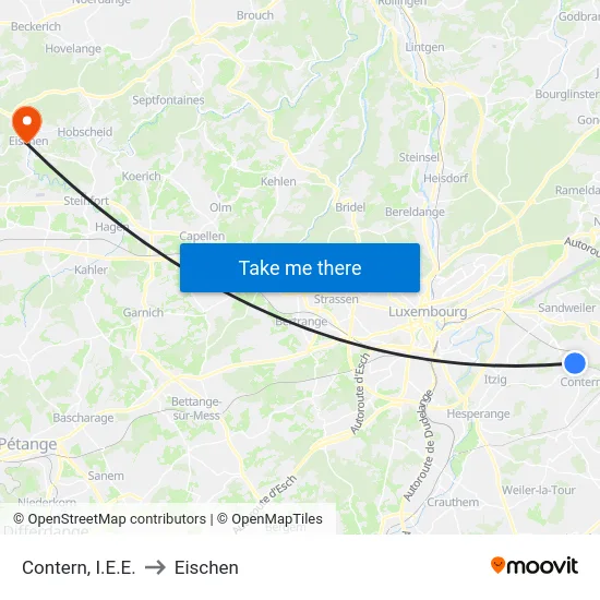 Contern, I.E.E. to Eischen map