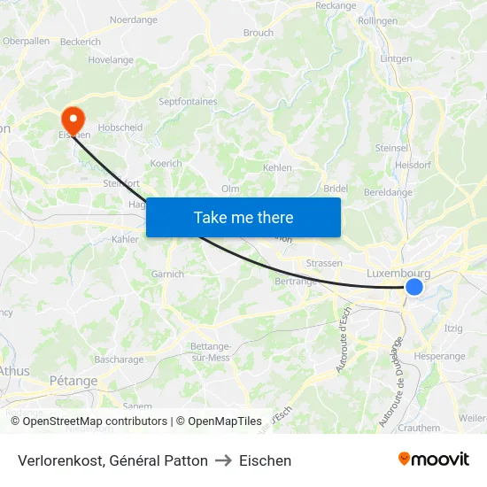Verlorenkost, Général Patton to Eischen map