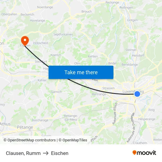 Clausen, Rumm to Eischen map