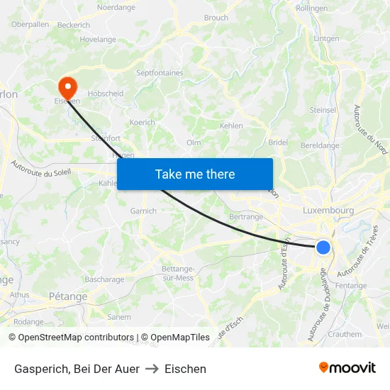 Gasperich, Bei Der Auer to Eischen map