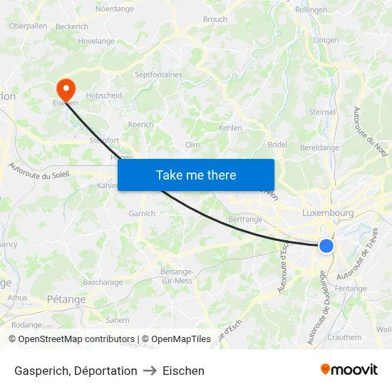 Gasperich, Déportation to Eischen map