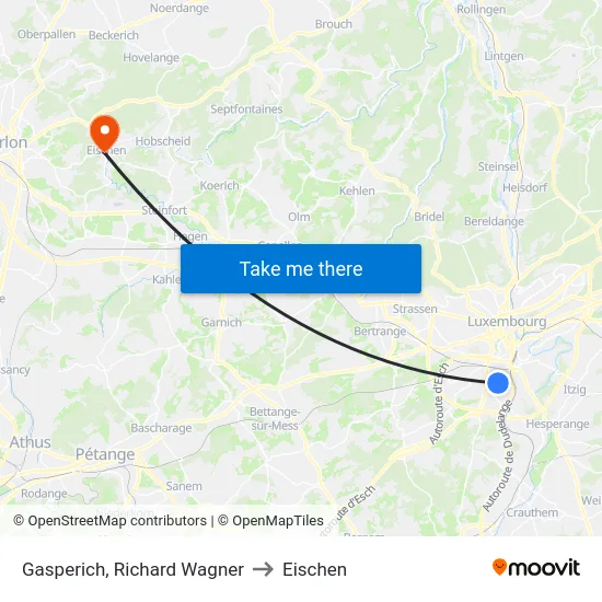 Gasperich, Richard Wagner to Eischen map