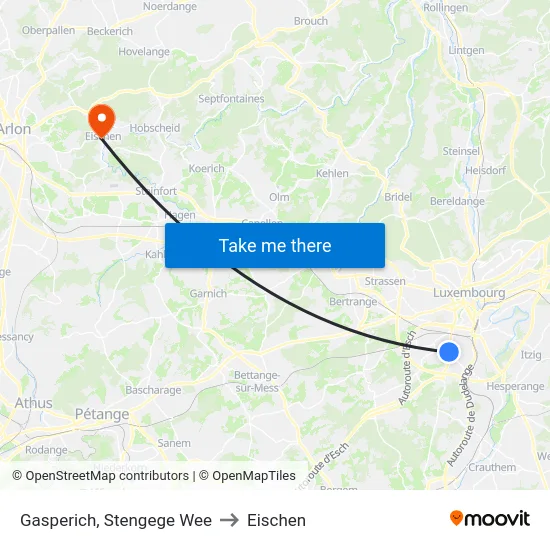 Gasperich, Stengege Wee to Eischen map