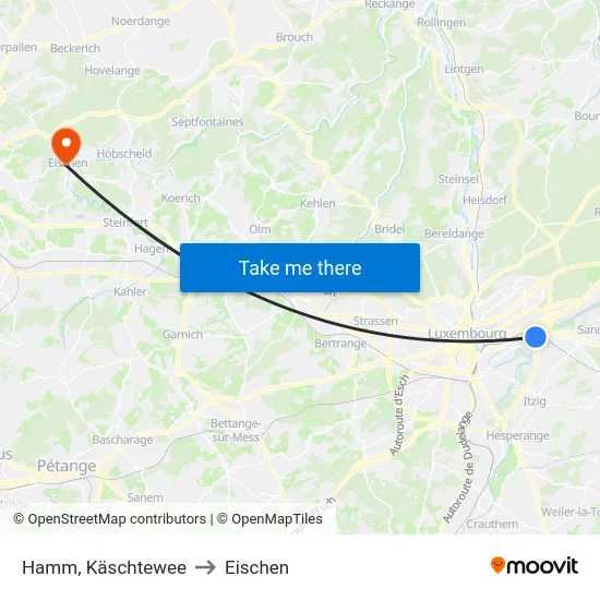 Hamm, Käschtewee to Eischen map