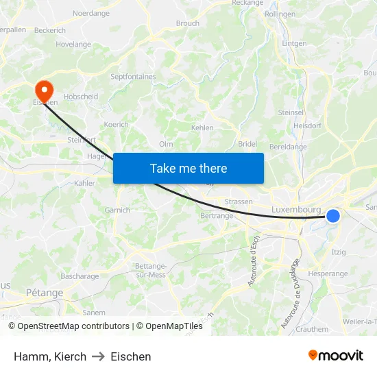 Hamm, Kierch to Eischen map