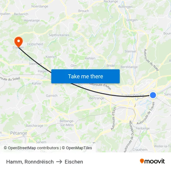 Hamm, Ronndréisch to Eischen map