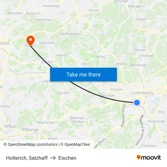 Hollerich, Salzhaff to Eischen map