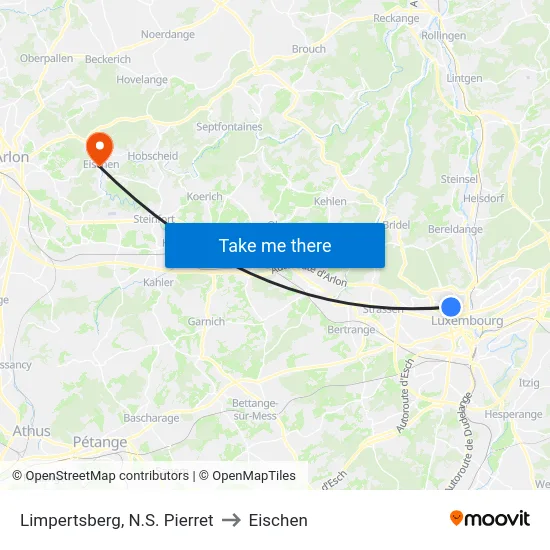 Limpertsberg, N.S. Pierret to Eischen map