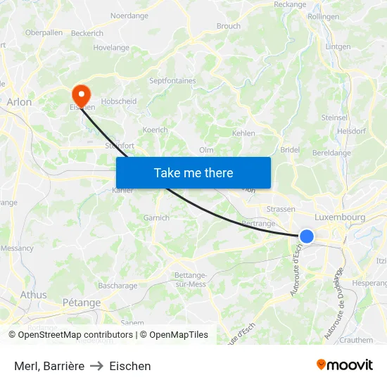 Merl, Barrière to Eischen map