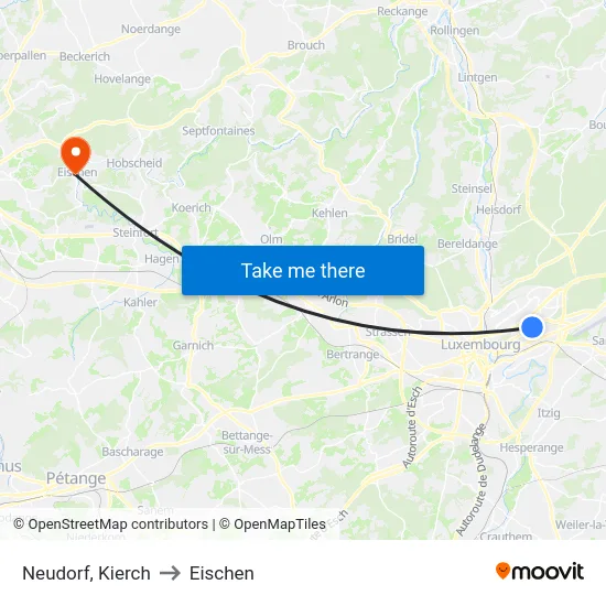 Neudorf, Kierch to Eischen map