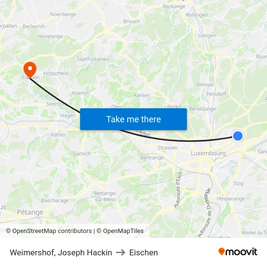 Weimershof, Joseph Hackin to Eischen map