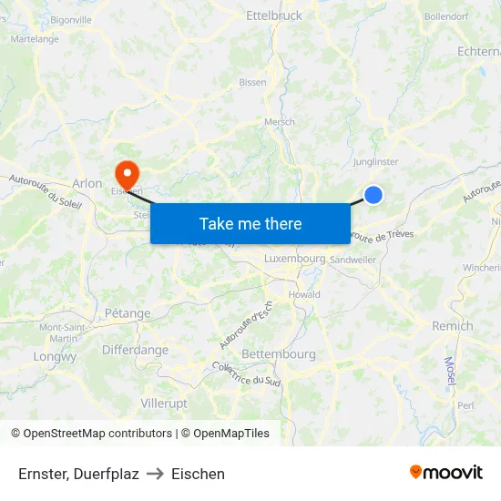 Ernster, Duerfplaz to Eischen map