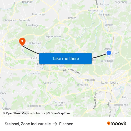 Steinsel, Zone Industrielle to Eischen map