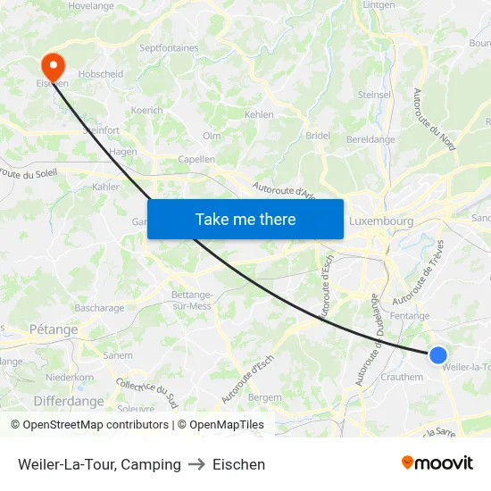 Weiler-La-Tour, Camping to Eischen map